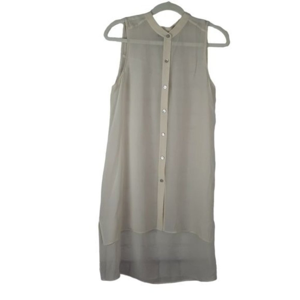 Eileen Fisher Silk Mandarin Collar Button Down Tunic - Picture 2 of 16